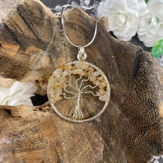 Pendentif Arbre de Vie en Citrine