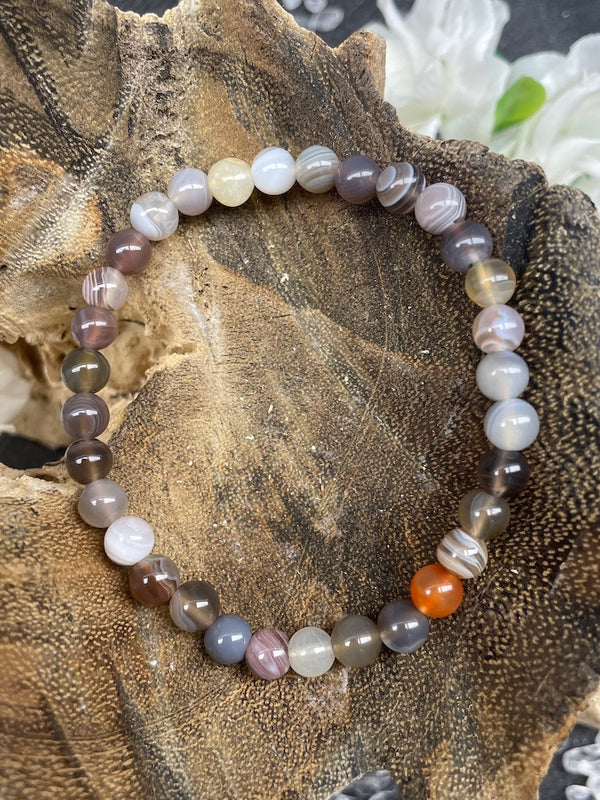 Bracelet perles Agate Botswana - Terre Precieuse