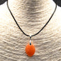 PETITS PENDENTIFS EN CORNALINE, PREHNITE ET CALCITE ORANGE