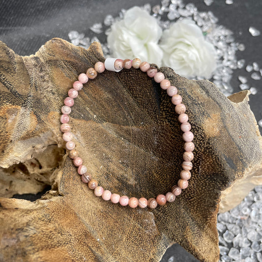 Bracelet perles Rhodochrosite 4 mm