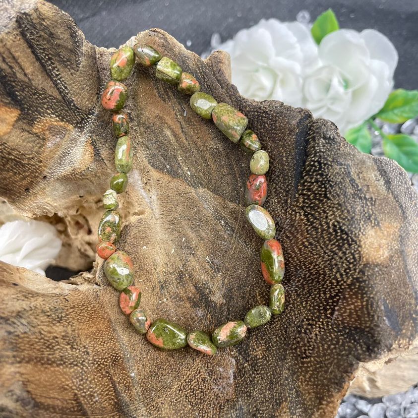 Unakite - Bracelet pierres roulées