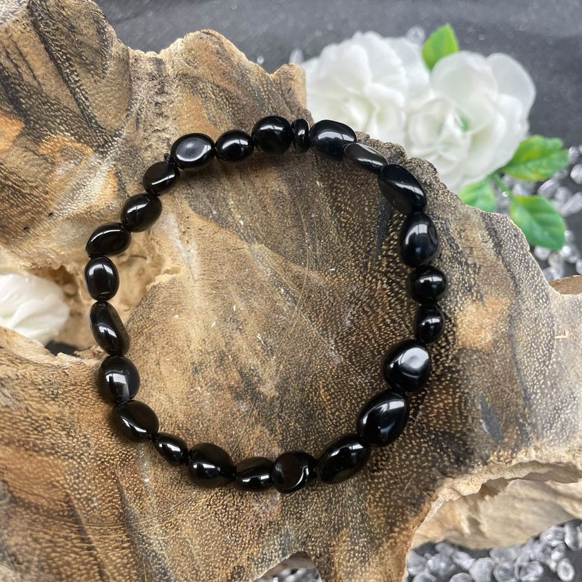 Onyx Noir - Bracelet pierres roulées