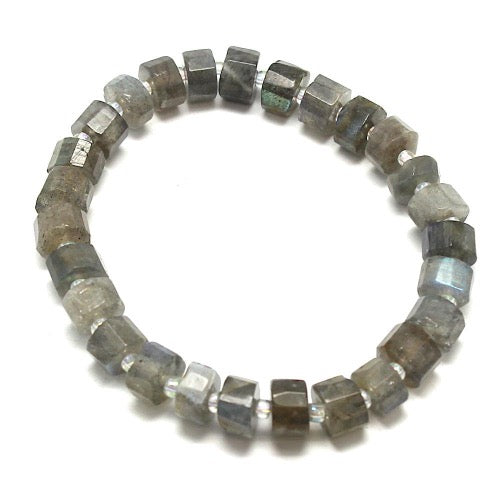 Bracelet Labradorite, perles hexagonales - Terre Precieuse